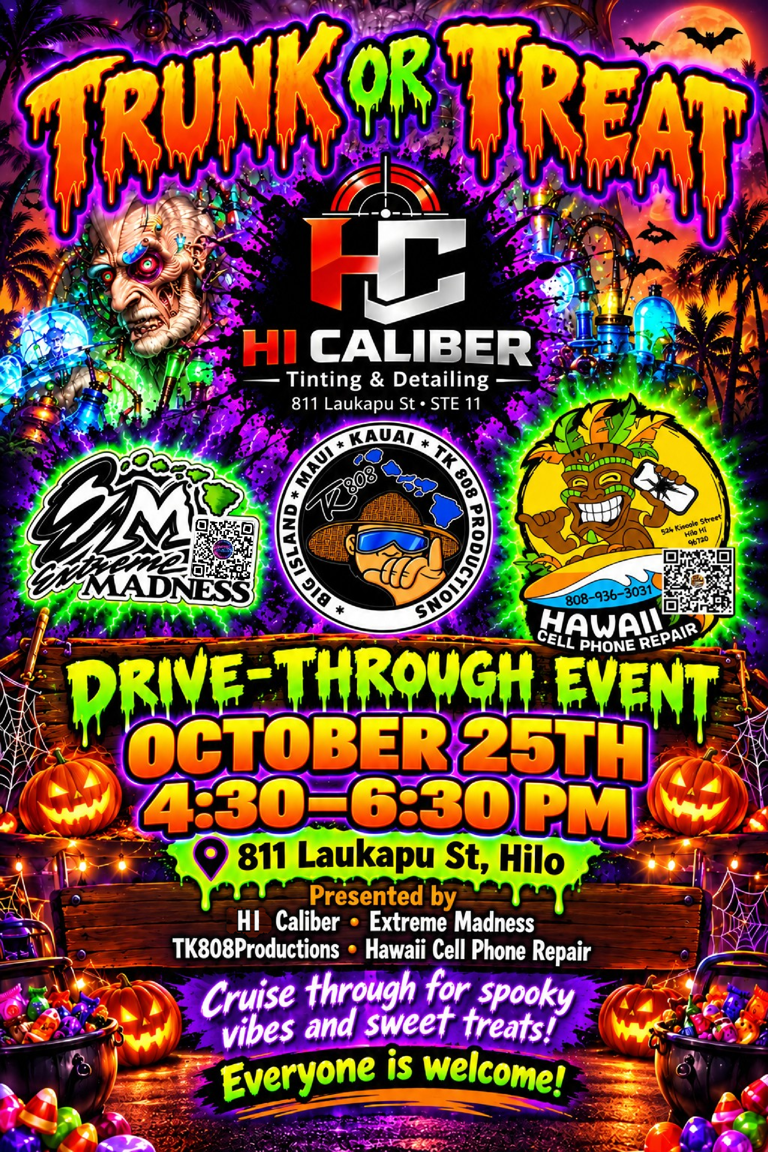Extreme Madness Trunk or Treat drive-through event flyer